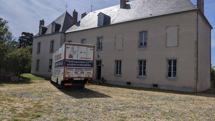 Small delivery to a big chateau in France