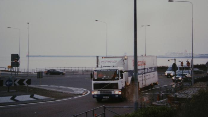 Removal van heading to France via Dover early 1990s